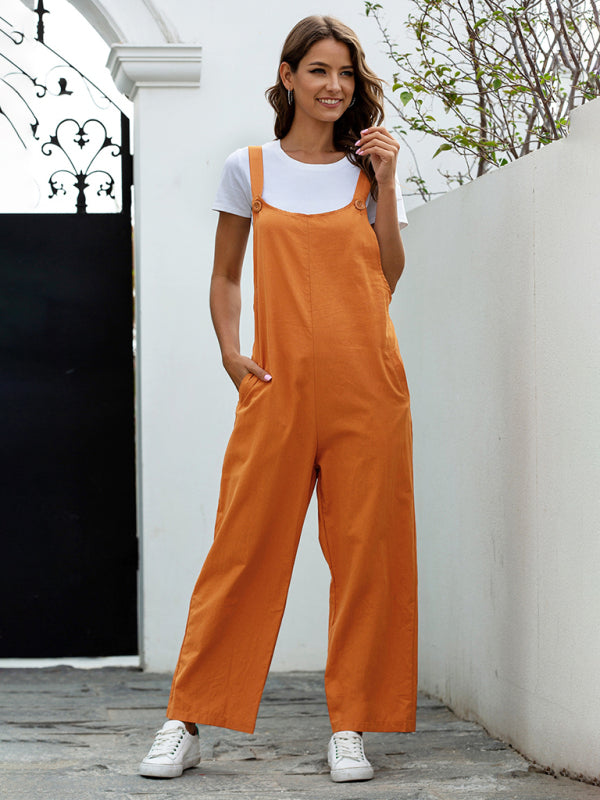 Lune London | Ladies Woven Retro Casual Long Overalls