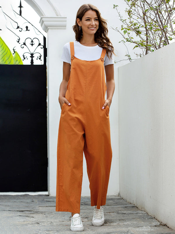Lune London | Ladies Woven Retro Casual Long Overalls