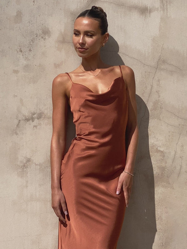 Lune London | Women's Suspender Deep V-Neck Slim Fashion Dress