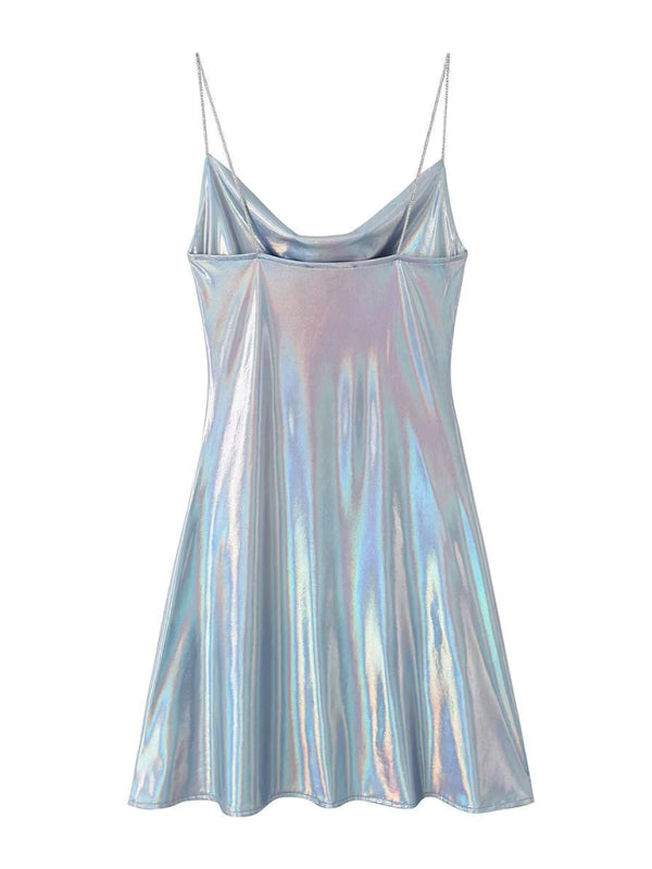 Lune London | Deep Back Neckline Metallic Straps Dress