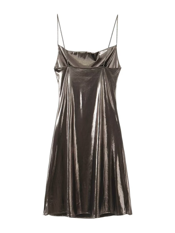Lune London | Deep Back Neckline Metallic Straps Dress