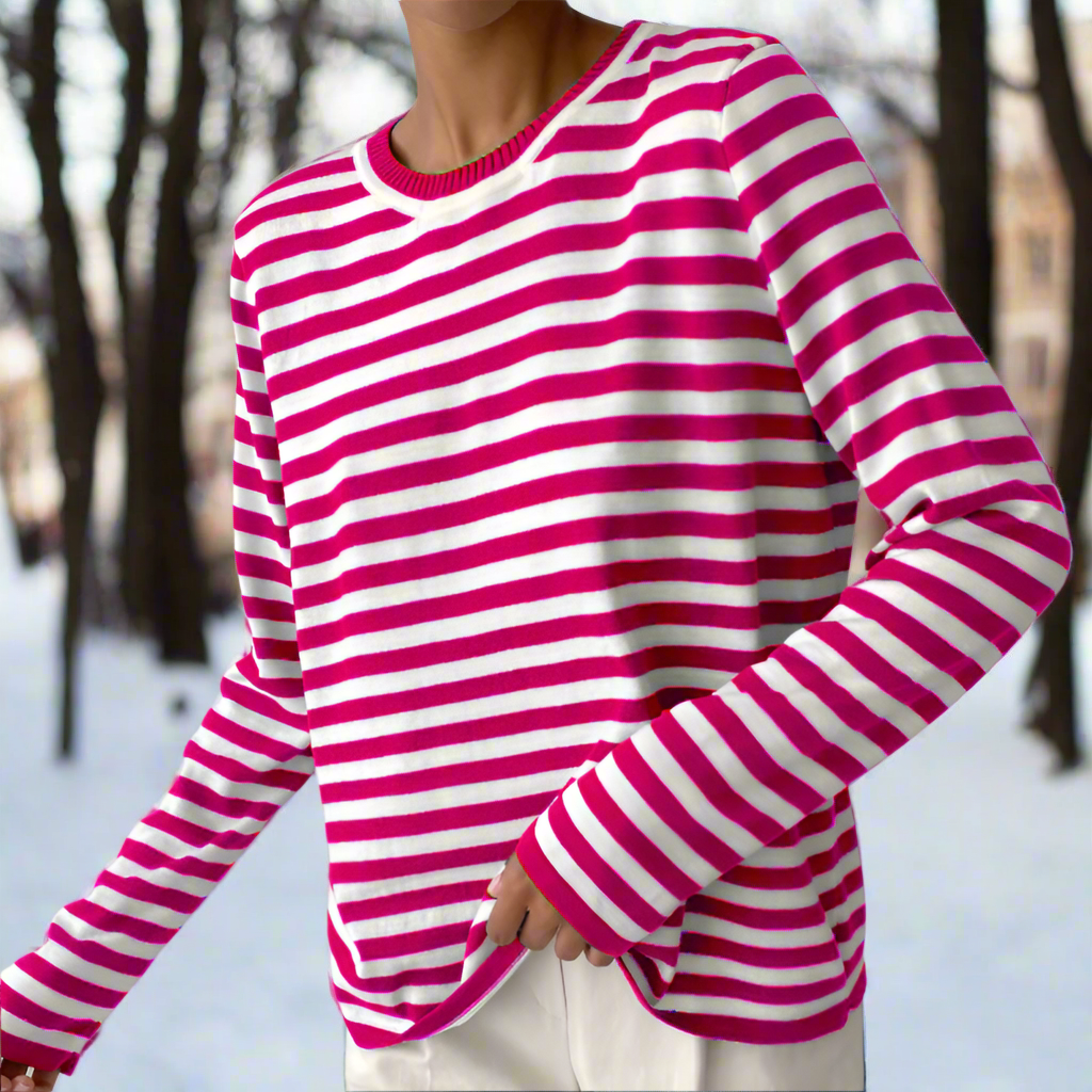Lune London | Long Sleeve T-Shirt - Striped - Crew Neck - Relaxed Fit