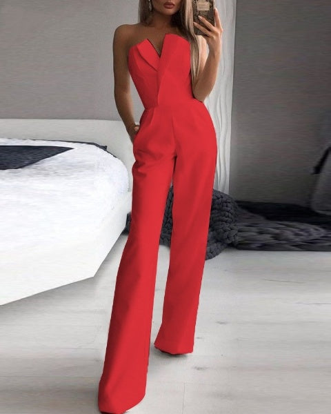 Lune London | Red Sleeveless Jumpsuit
