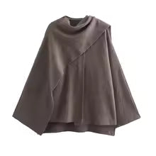 Amarae | Coat - Knit structure - Oversized fit - Asymmetrical collar - Mid-length