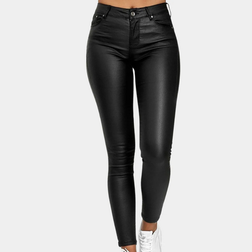 Amarae | Slim Fit Leather Look Full Length Five Pocket Design