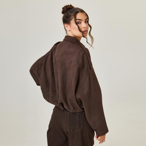 Amarae | Suede Bomber Jacket