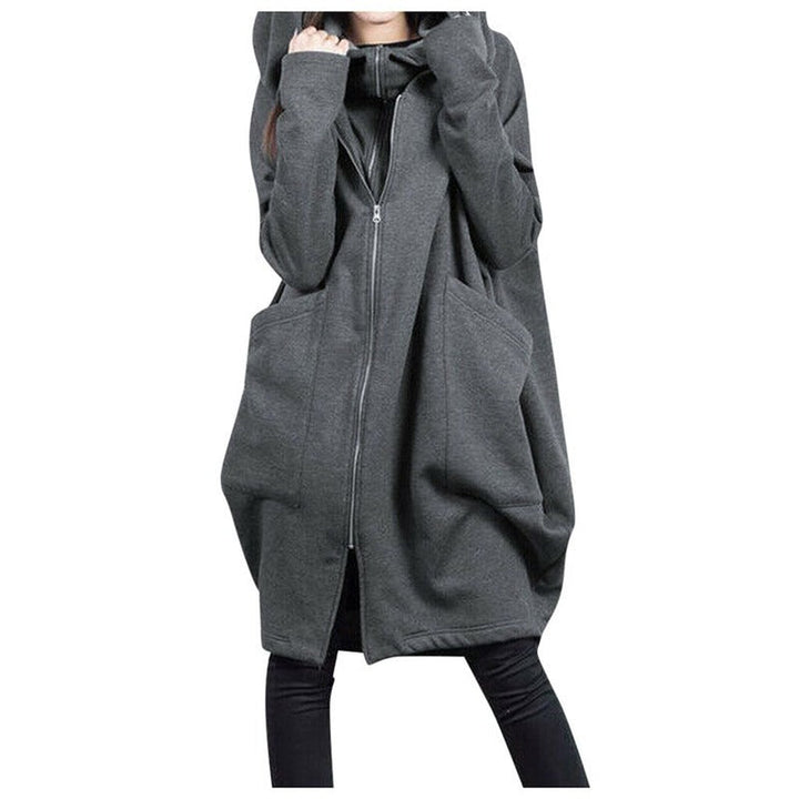 Amarae | Coat - Mid-length - Plus size fit - Hood - Zipper - Large pockets