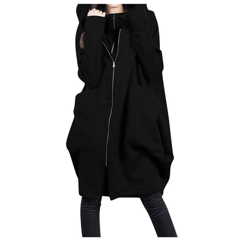 Amarae | Coat - Mid-length - Plus size fit - Hood - Zipper - Large pockets