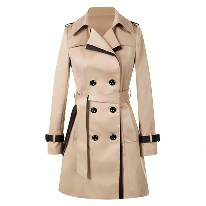 Amarae | Trench coat - Tailored fit - Double-breasted - Belted hem - Knee length