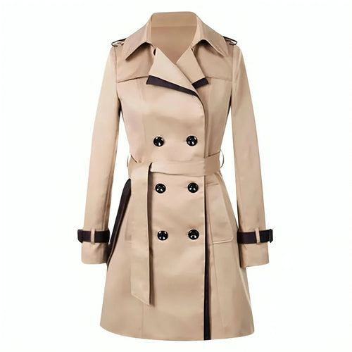Amarae | Trench coat - Tailored fit - Double-breasted - Belted hem - Knee length