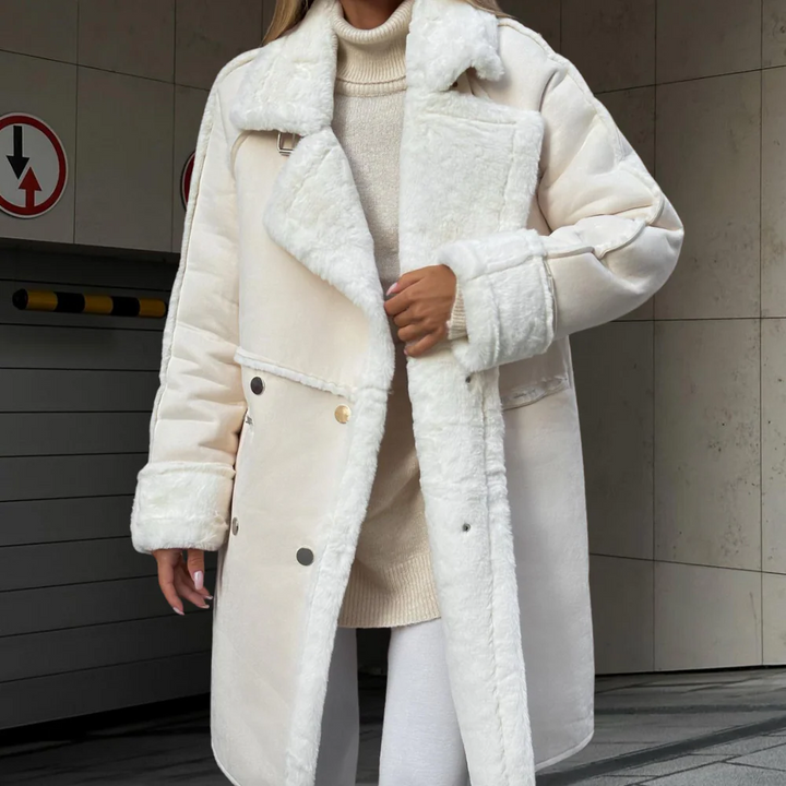 Amarae | longer coat - oversized cut - soft velvet material - wide lapels