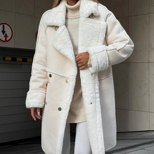 Amarae | longer coat - oversized cut - soft velvet material - wide lapels