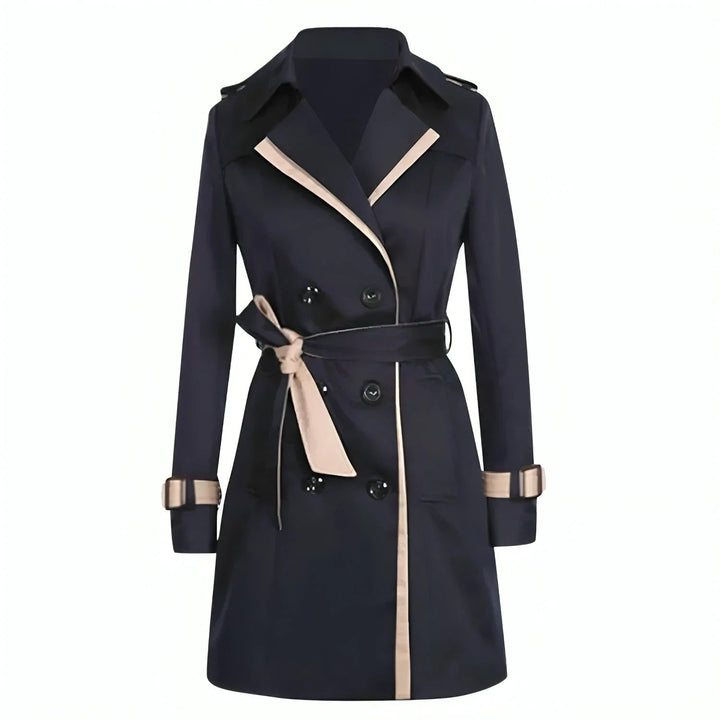 Amarae | Trench coat - Tailored fit - Double-breasted - Belted hem - Knee length