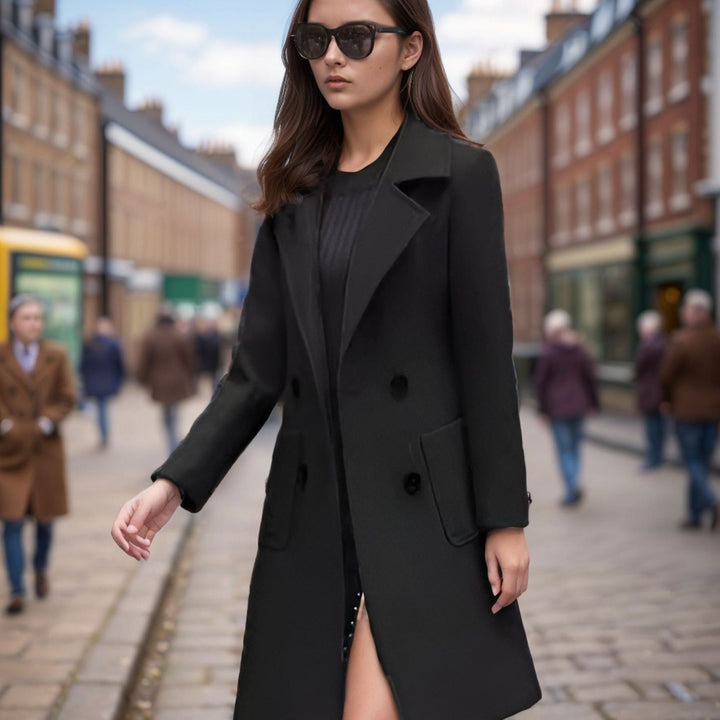 Amarae | Coat - Slim Fit - Wool - Knee Length - Double Breasted - Classic Design