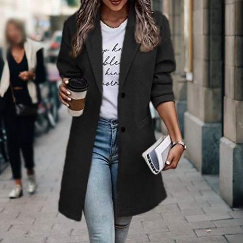 Amarae | Coat - Tailored - Wool look - Knee length - Structured collar