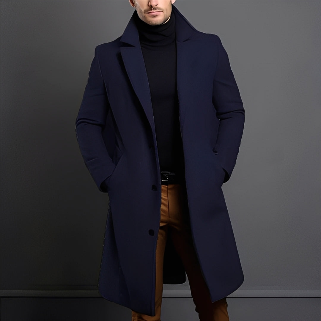 Amarae | Elegant Wool Trench Coat for Men