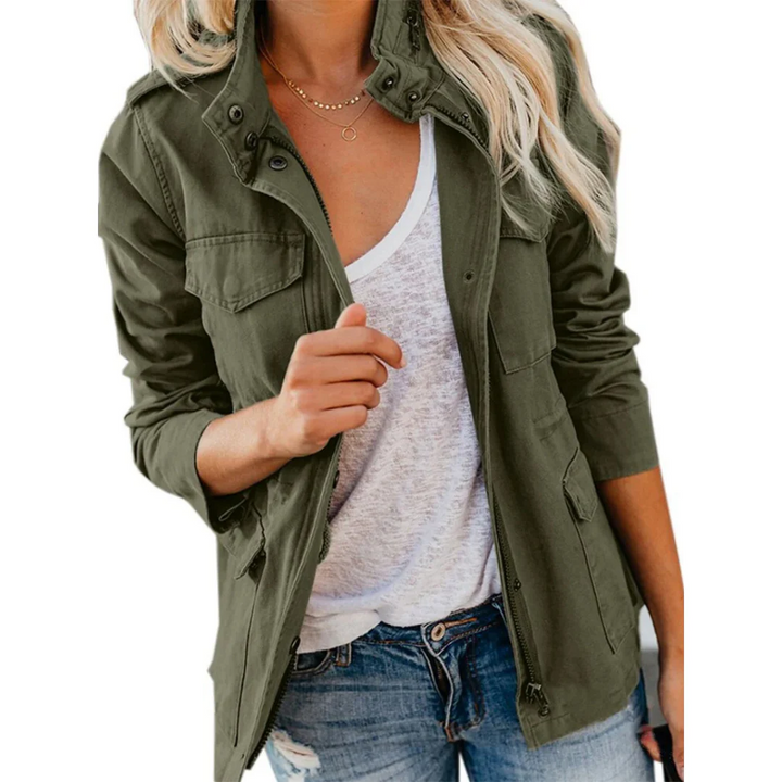 Lune London | Jacket - Structured Fit - Zipper - Flap Pockets - Cotton Texture