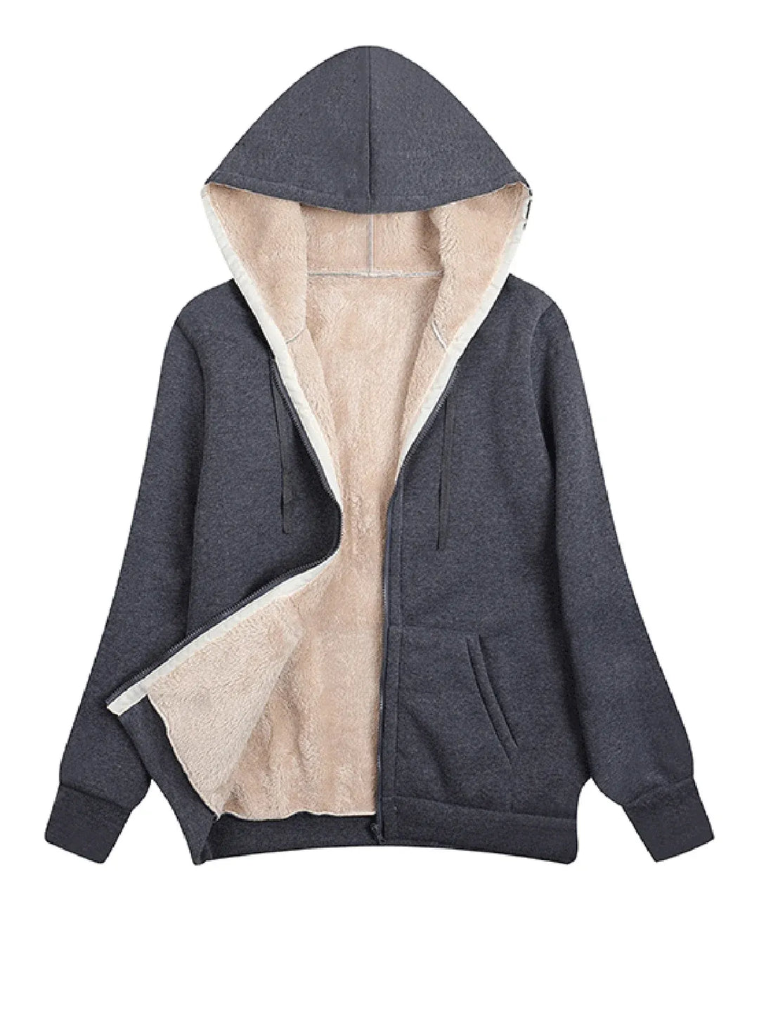 Lune London | Fleece jacket - Loose fit - Hood - Soft lining - Zipper closure