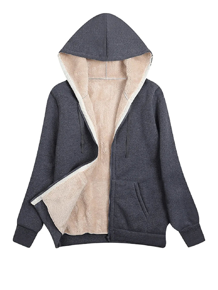 Lune London | Fleece jacket - Loose fit - Hood - Soft lining - Zipper closure
