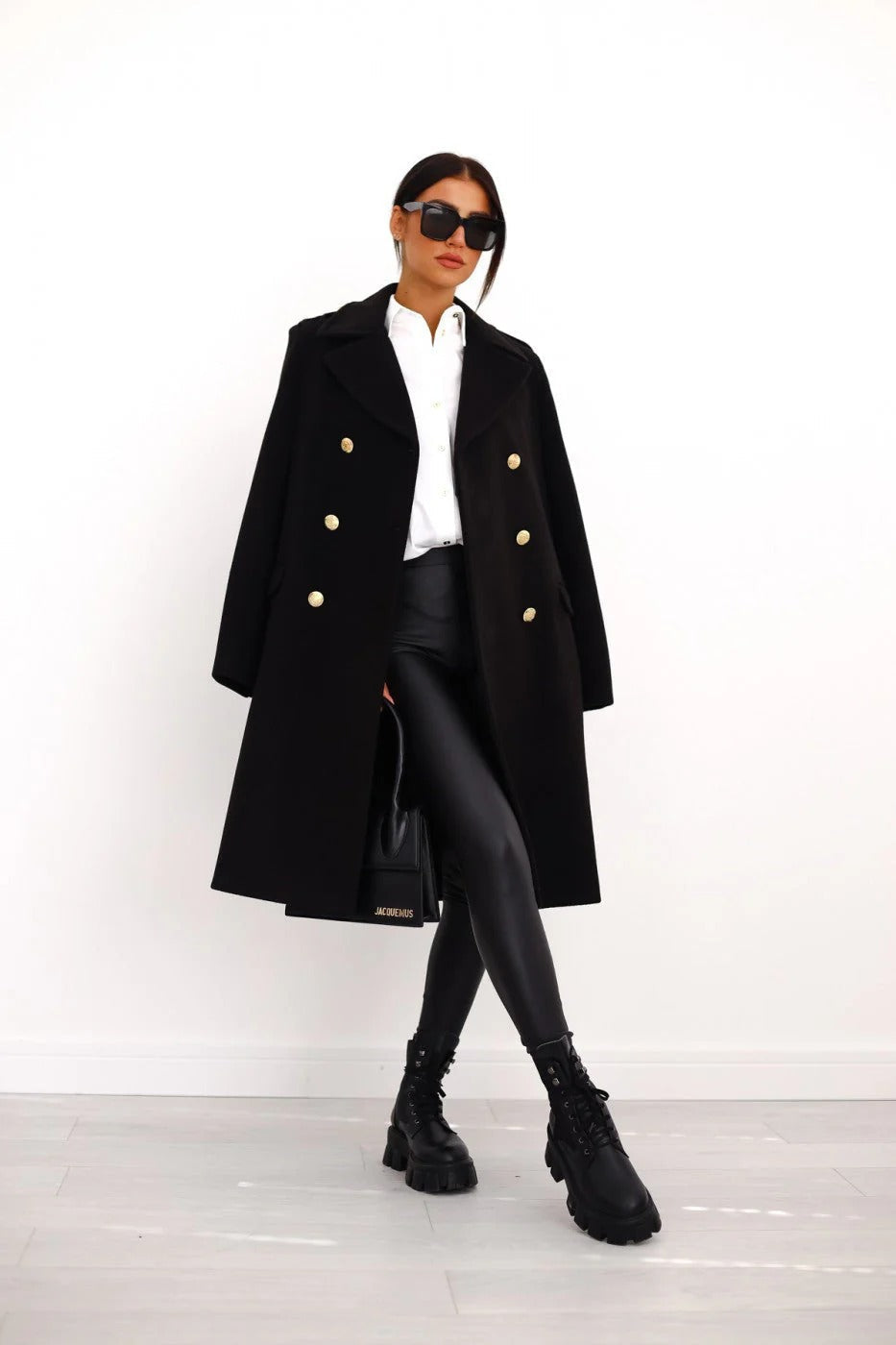 Amarae | longer coat - tailored fit - wool feel - double-breasted - classic lapel