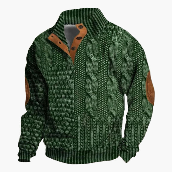 Amarae | Vintage Knit Pattern Bomber Jacket - Trendy Casual Jacket with Button Placket