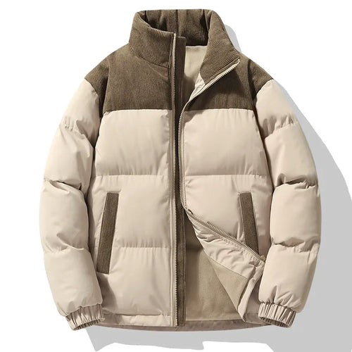 Amarae | Puffer jacket - Oversized Fit - Quilted Design - Corduroy Collar - Zipper