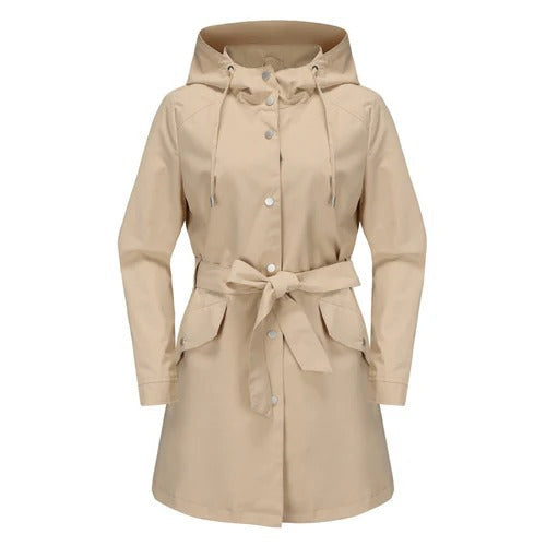 Lune London | Trench coat - Loose fit - Water repellent - With hood - Midi length with belt