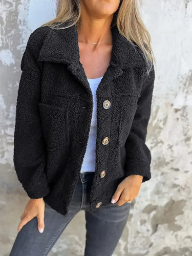 Amarae | Jacket - Oversized Fit - Soft Teddy Texture - Button Closure - Casual Look