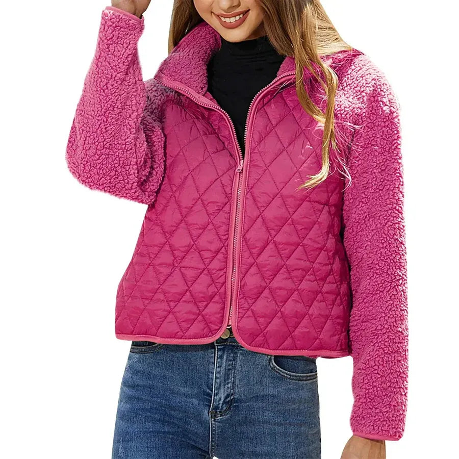 Lune London | Quilted jacket - Loose fit - Fleece collar and sleeves - Zip closure