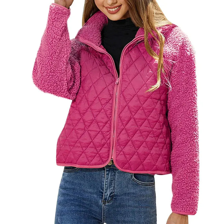 Lune London | Quilted jacket - Loose fit - Fleece collar and sleeves - Zip closure