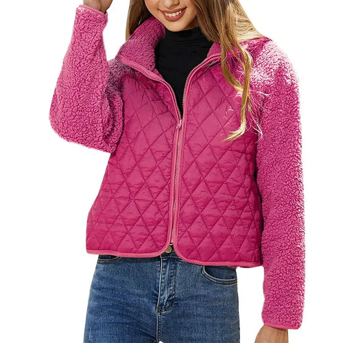 Amarae | Quilted jacket - Loose fit - Fleece collar and sleeves - Zip closure