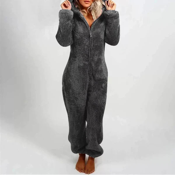 Lune London | Women's Teddy Fleece Overall with Hood