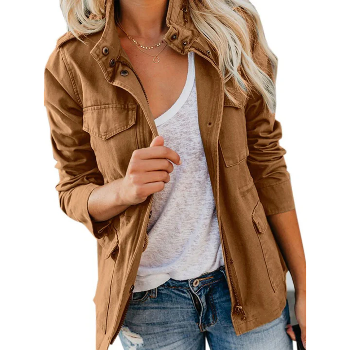 Amarae | Jacket - Loose Fit - Functional Zipper and Button Closure - Utility Design
