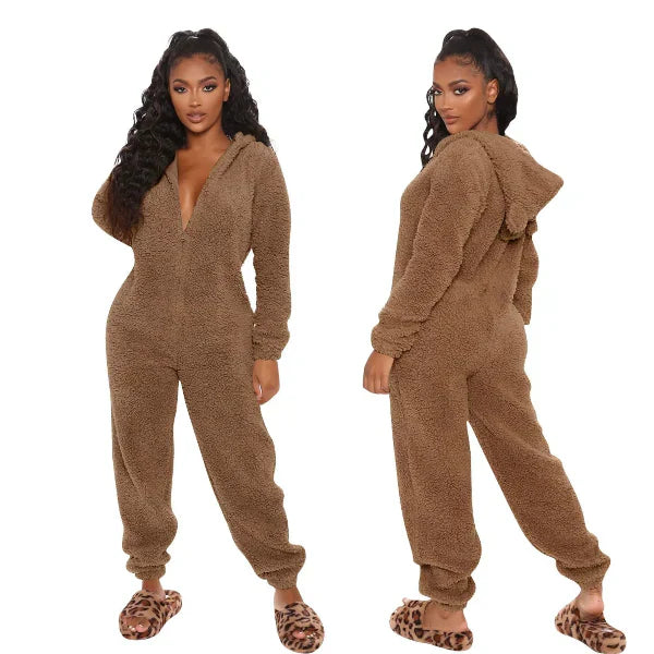 Lune London | Women's Teddy Fleece Overall with Hood