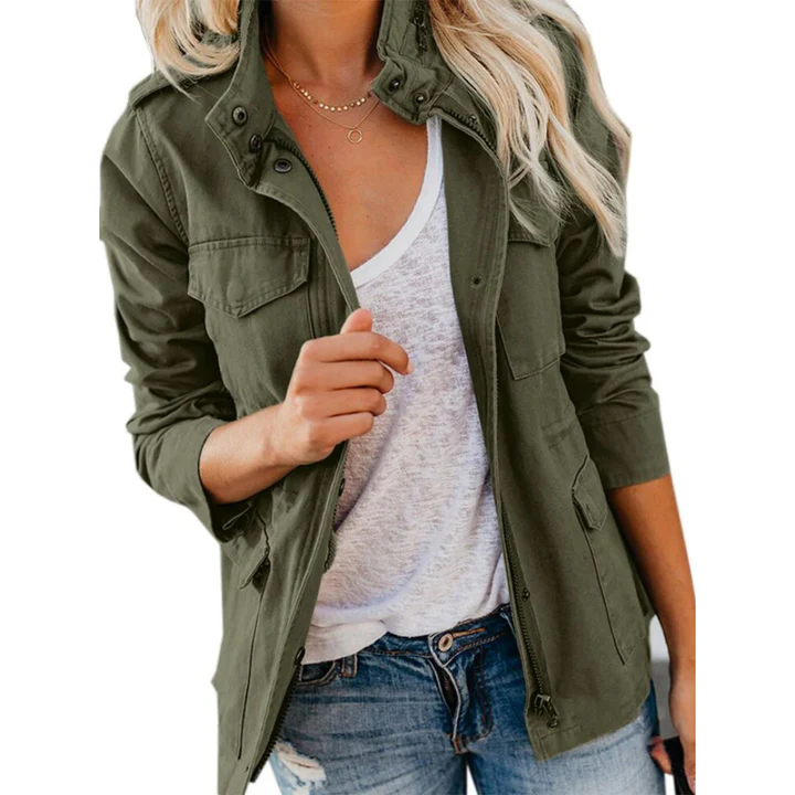 Amarae | Jacket - Loose Fit - Functional Zipper and Button Closure - Utility Design
