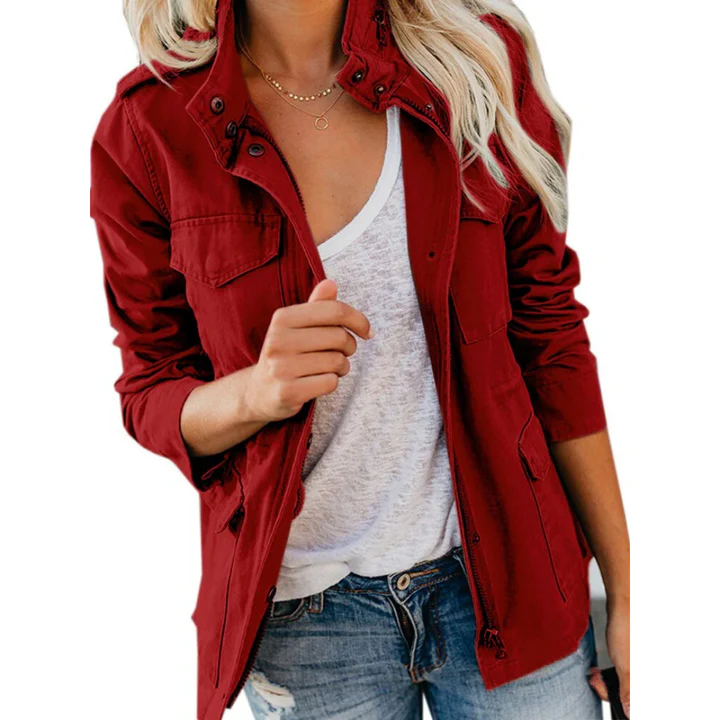 Amarae | Jacket - Loose Fit - Functional Zipper and Button Closure - Utility Design