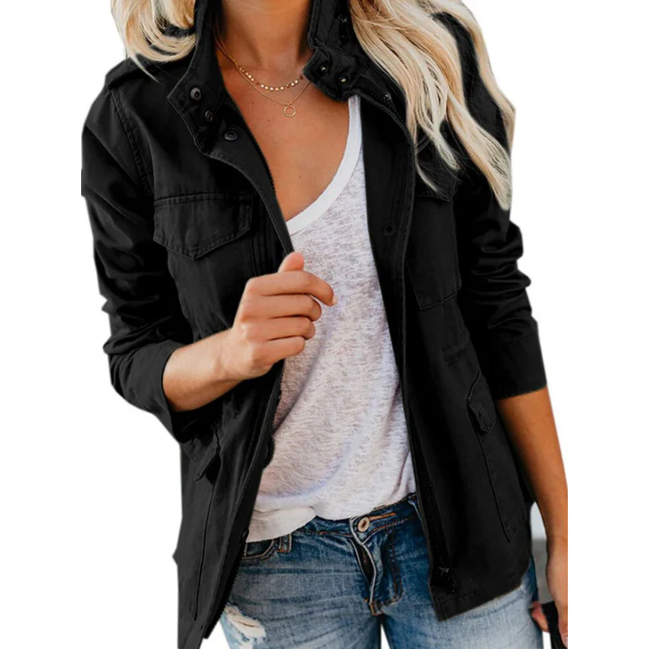 Amarae | Jacket - Loose Fit - Functional Zipper and Button Closure - Utility Design