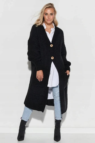 Amarae | Knit coat - Oversized fit - Long length - Button closure - Large pockets