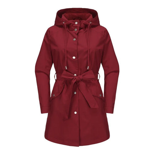 Amarae | Trench coat - Loose fit - Water repellent - With hood - Midi length with belt