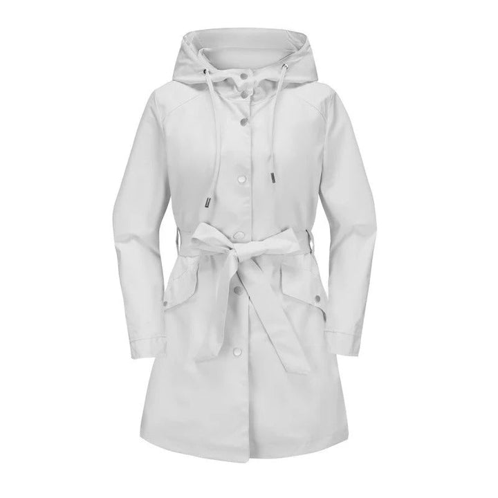 Lune London | Trench coat - Loose fit - Water repellent - With hood - Midi length with belt