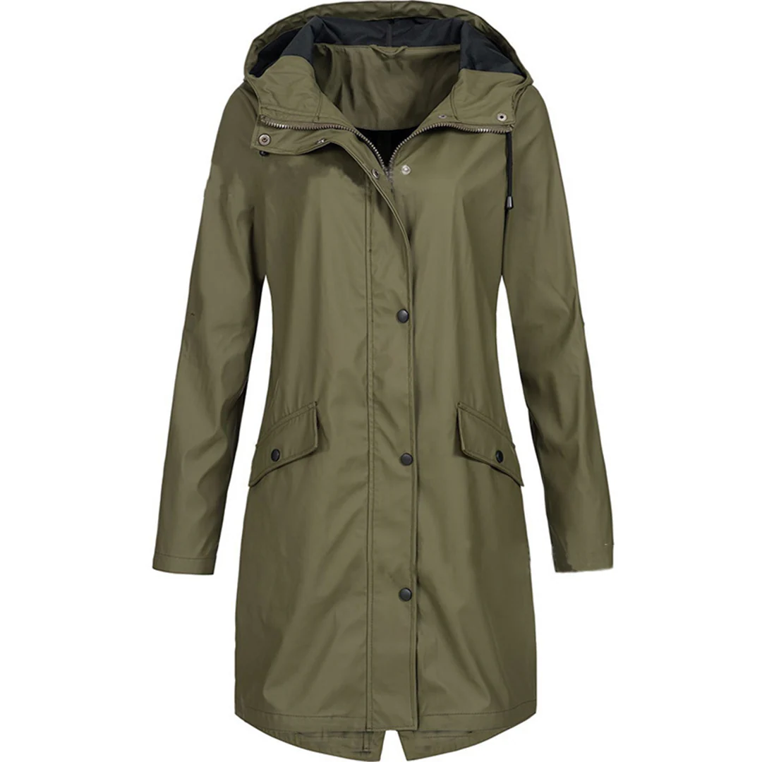 Amarae | Rain jacket - Tailored fit - Water-repellent - With hood and button closure
