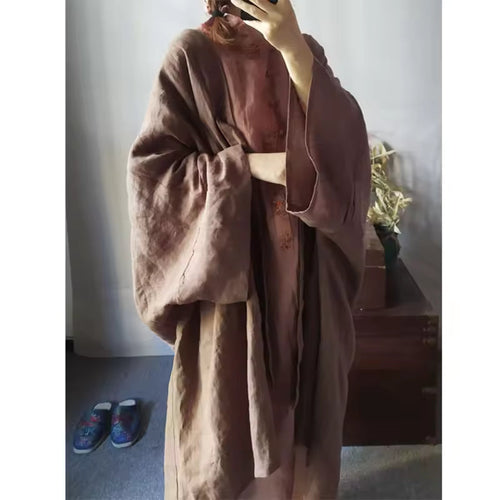 Amarae | Longer Coat - Loose Fit - Open Front - Lightweight Linen Blend - Casual Layering