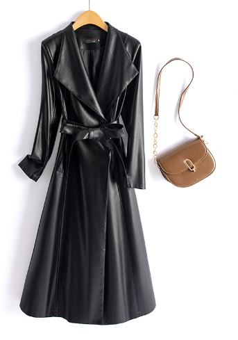 Amarae | Long leather jacket for women - Luxurious warmth & timeless elegance