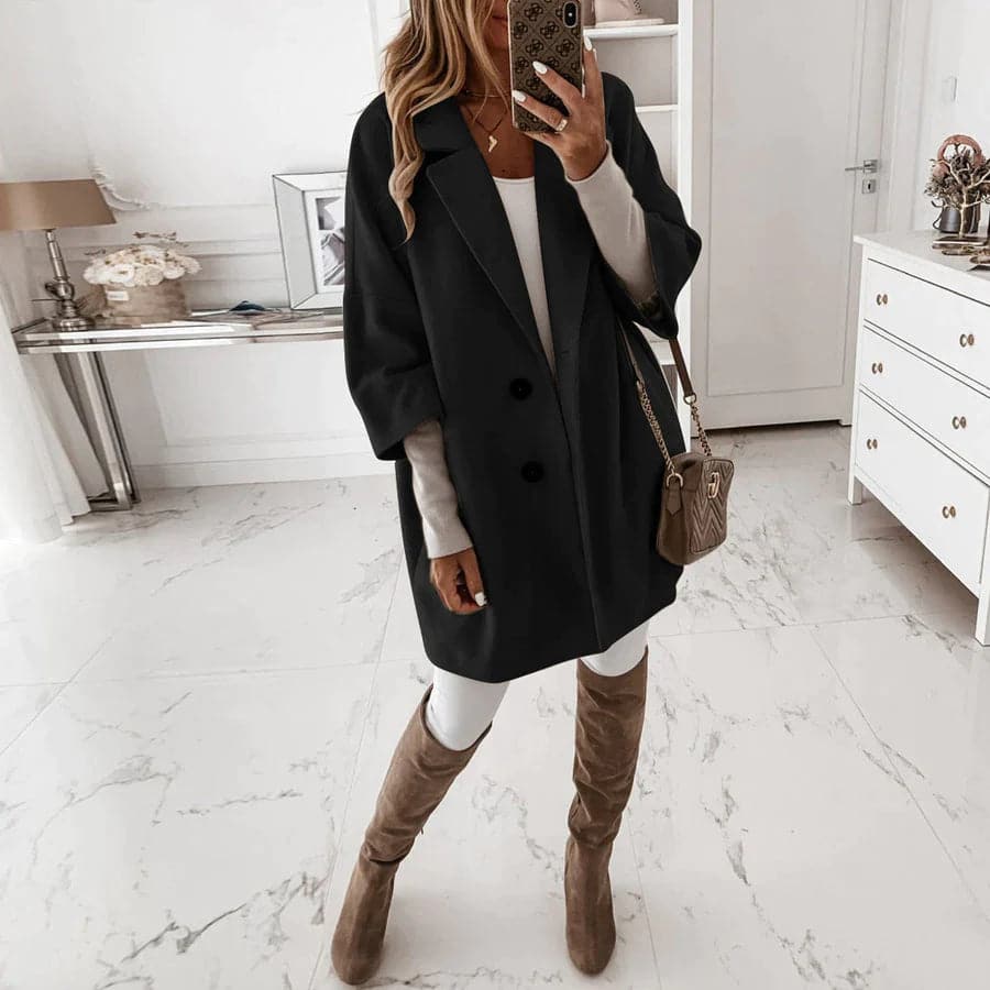 Amarae | Coat - Longer Wool Blend - Tailored Fit - Classic Notched Collar