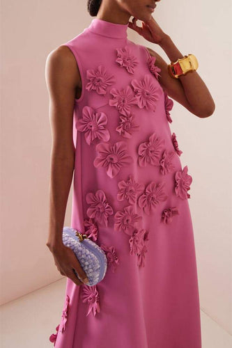 Amarae | Long Pink Dress with Flowers