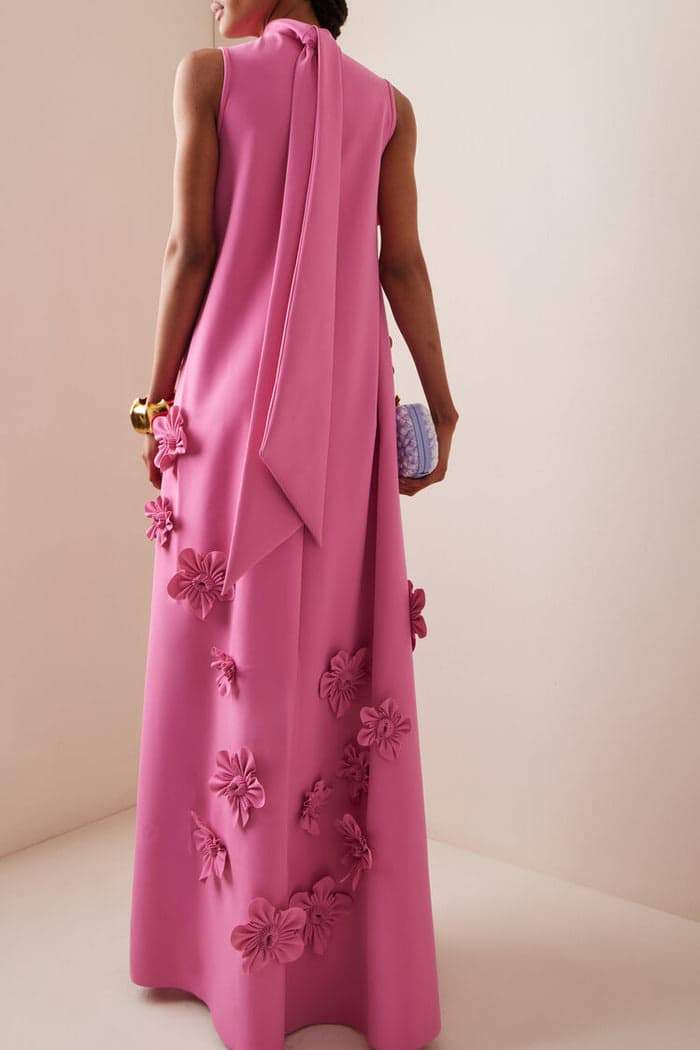 Lune London | Long Pink Dress with Flowers