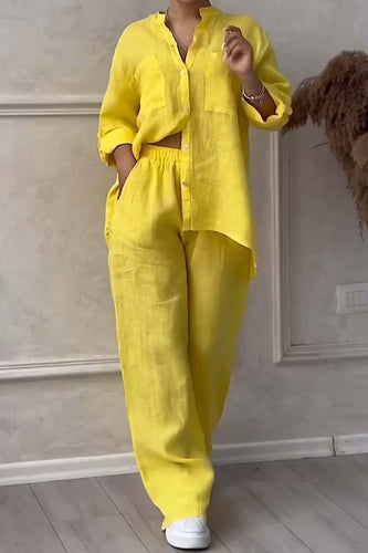 Amarae | Two-Piece Set with Pants Made of Cotton and Linen