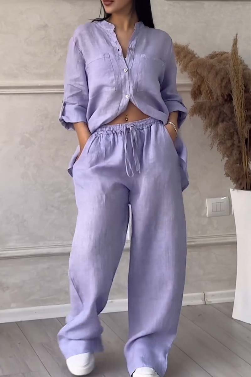 Lune London | Two-Piece Set with Pants Made of Cotton and Linen