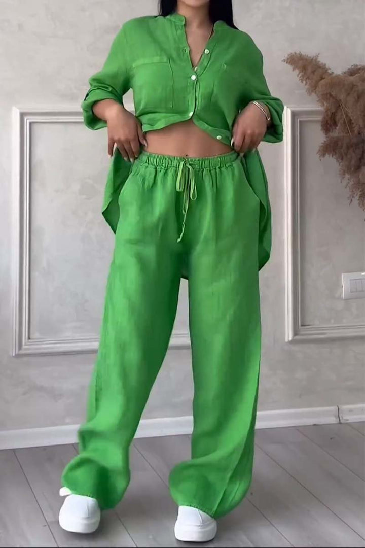 Lune London | Two-Piece Set with Pants Made of Cotton and Linen