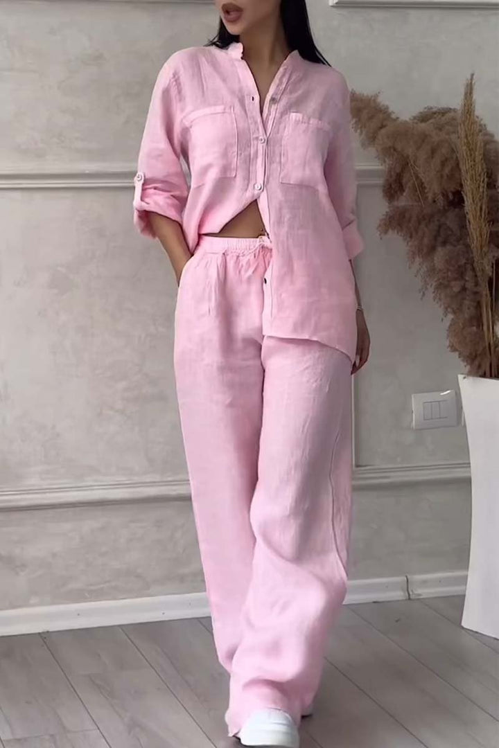 Lune London | Two-Piece Set with Pants Made of Cotton and Linen